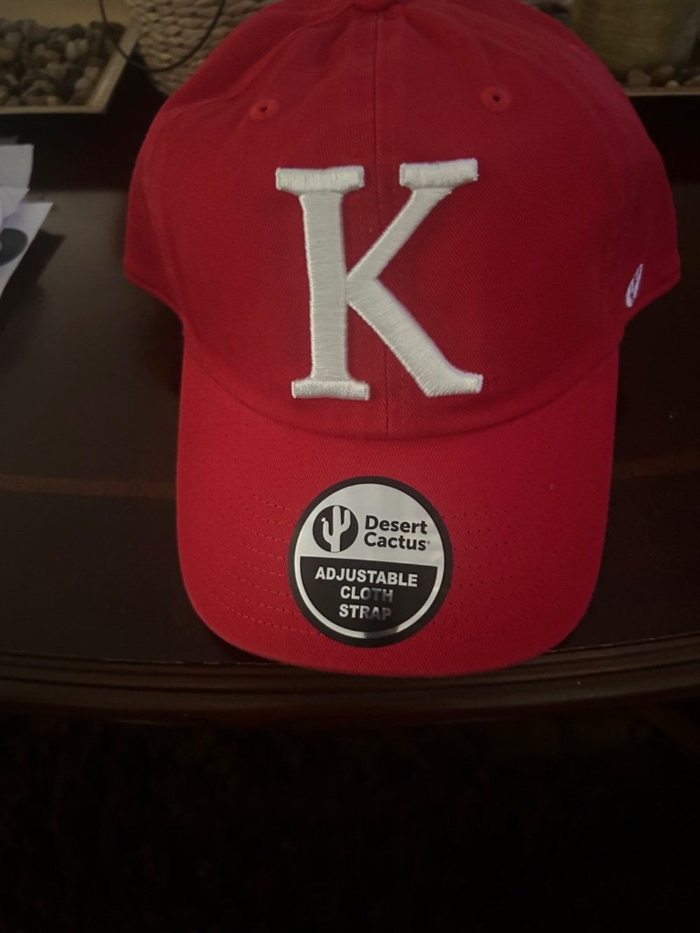 Red Baseball Cap with White 'K' - Adjustable Fit